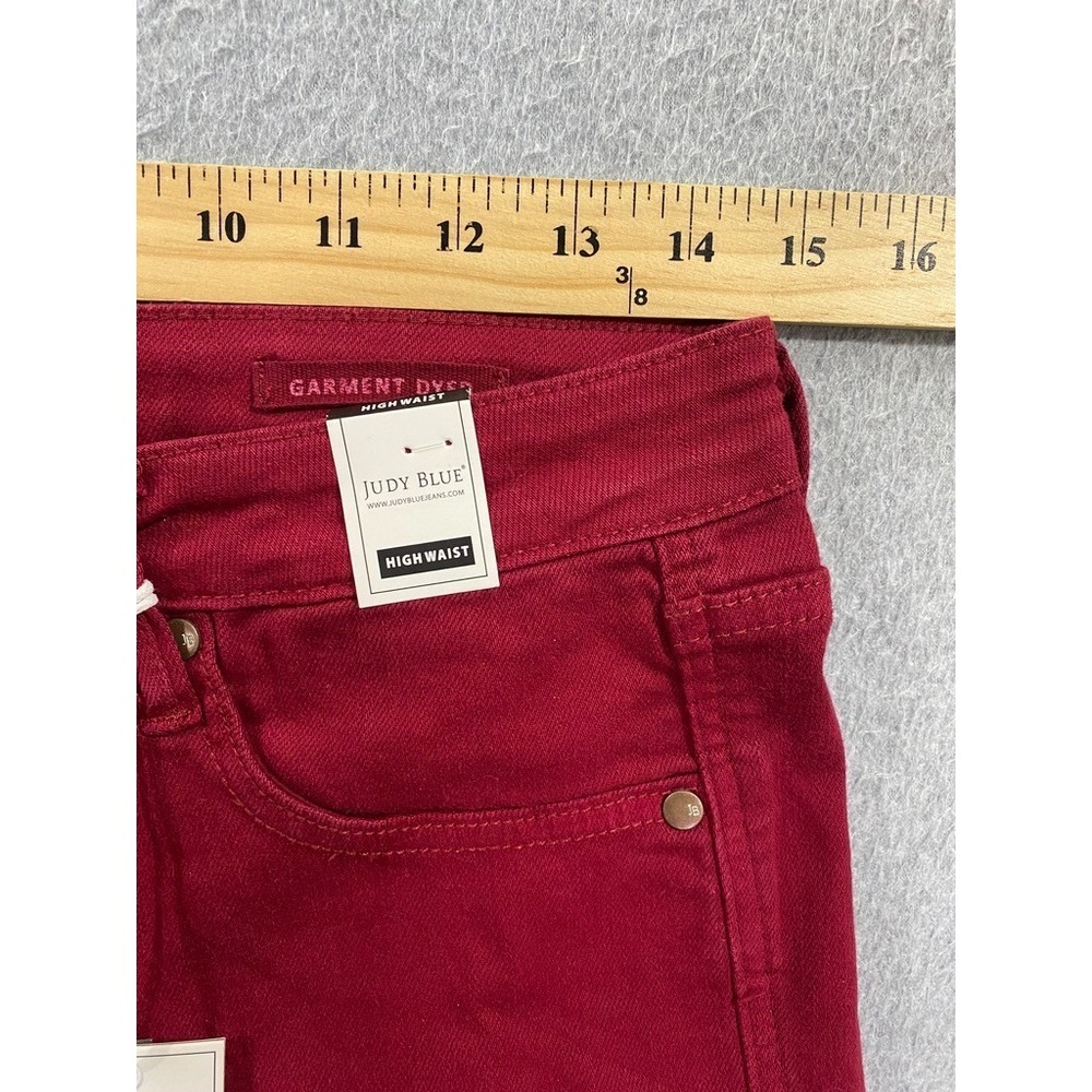 Judy Blue Jeans‎ Womens Size 11/30 Red Skinny Fit High Waist Tummy Control NWT - Picture 2 of 12
